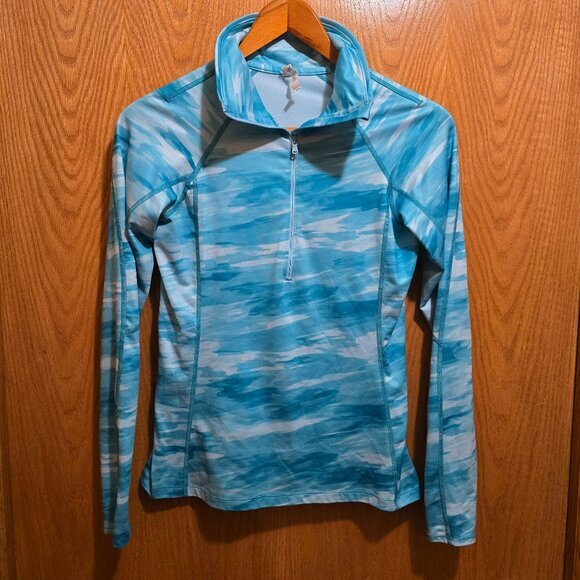Under Armour‎ 1/4 zip lightweight running top Aqua-green medium fitted Cold Gear - Picture 1 of 9